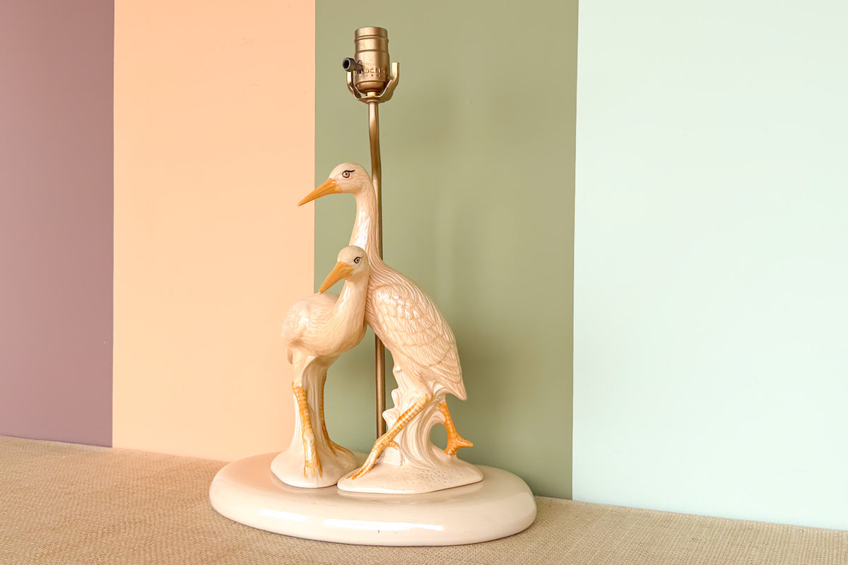 Old Florida Egret Ceramic Lamp