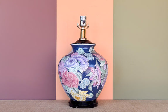 Colorful Floral Chinoiserie Lamp