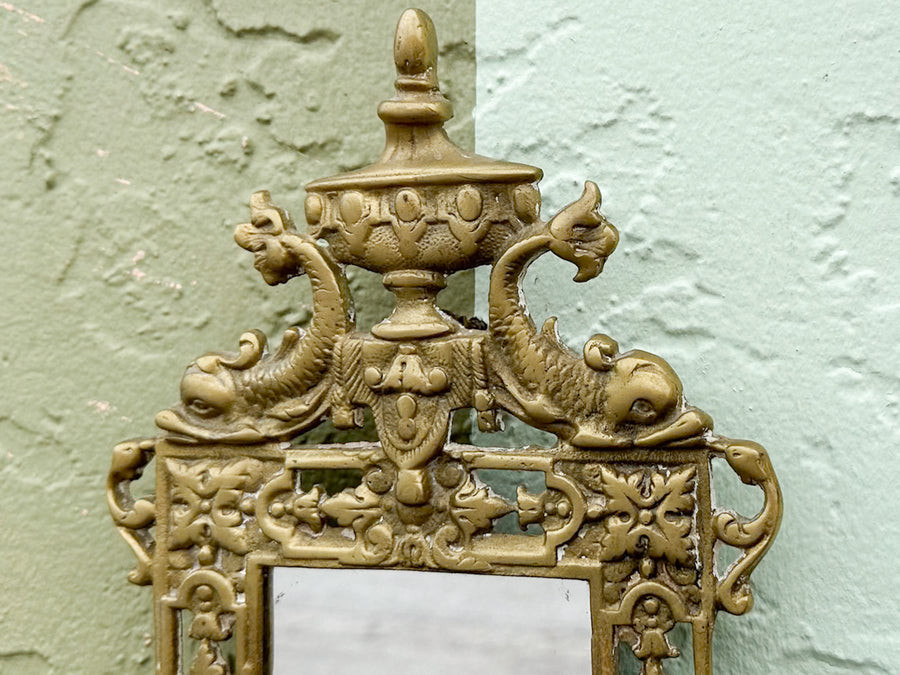 Pair of Petite Brass Koi and Pagoda Mirrors