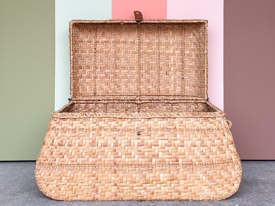 Vintage 1960's Mario Lopez Torres Rattan Trunk