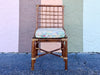 Set of Six Grid Back Rattan Dining Chairs