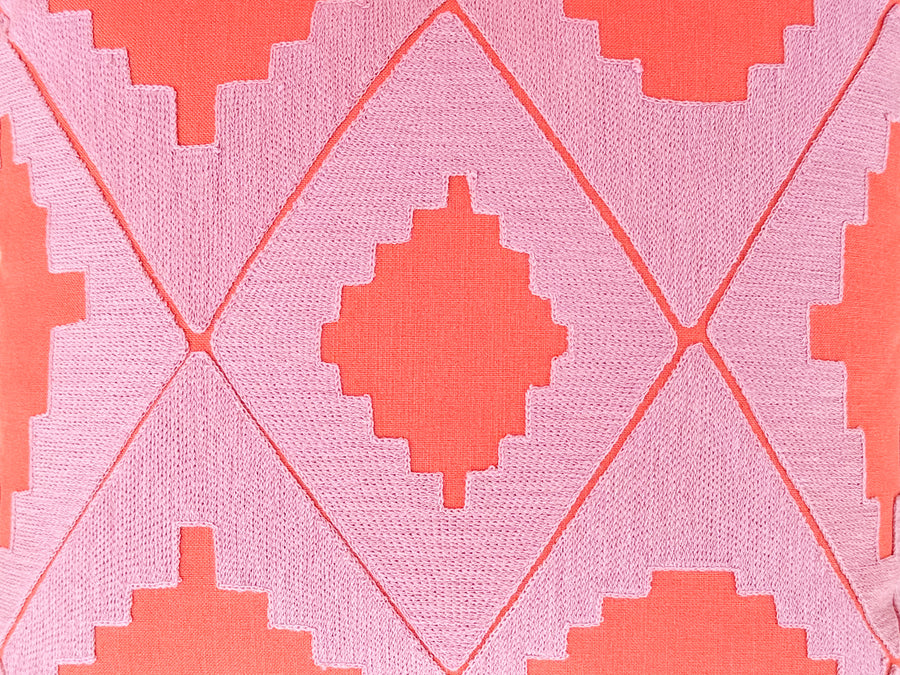 Kips Bay Show House Pair of Pink and Orange Pillows