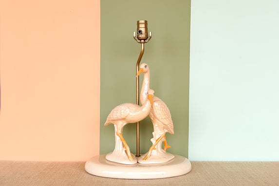 Old Florida Egret Ceramic Lamp