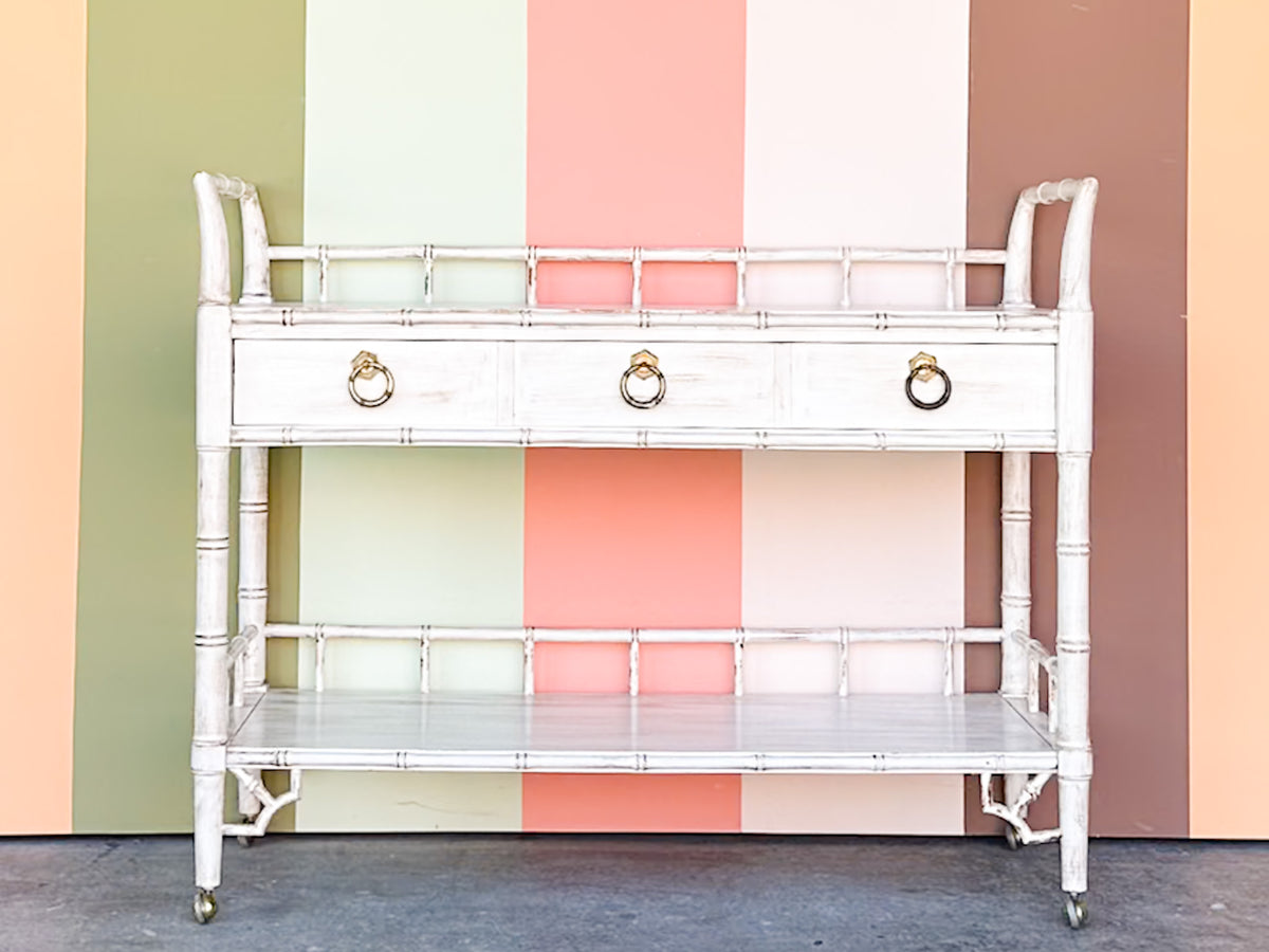 Thomasville Faux Bamboo Bar Cart