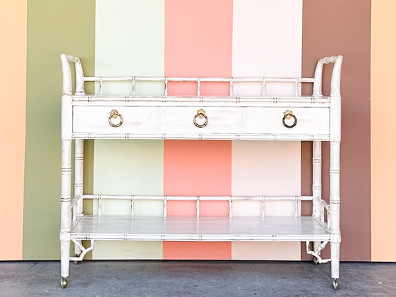 Thomasville Faux Bamboo Bar Cart