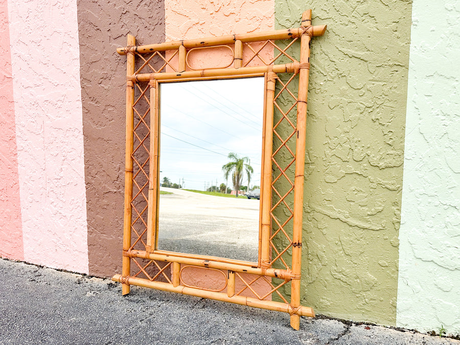 Old Florida Rattan Mirror