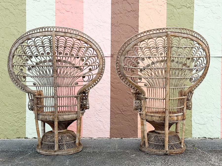 Pair of Rattan Peacock Chairs