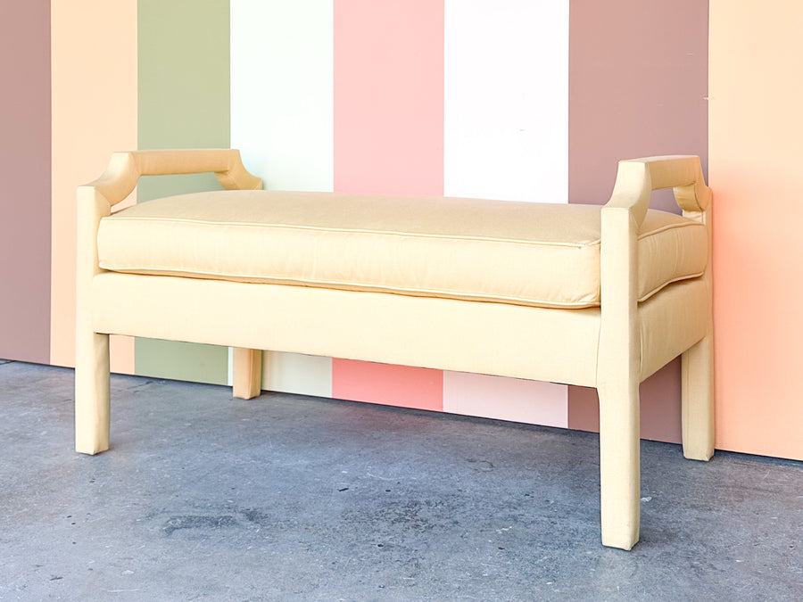 Butter Yellow Upholstered Bench