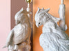 Pair of Large Porcelain Parrot Lamps