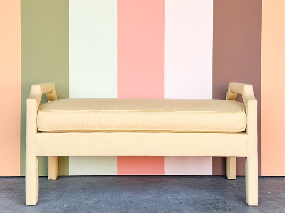 Butter Yellow Upholstered Bench