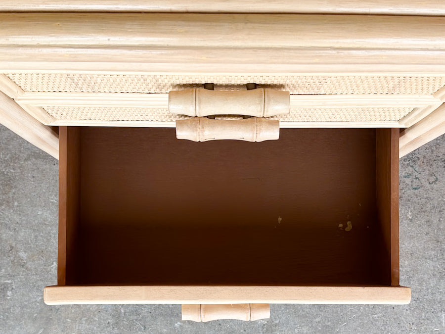 Pair of Coastal Rattan Nightstands