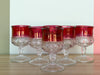 Set of Twenty Four Ruby Red 1960s Kings Crown Glassware
