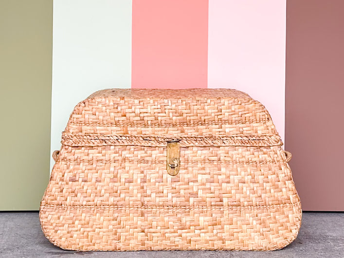 Vintage 1960's Mario Lopez Torres Rattan Trunk