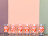 Set of Six Orange Juice Glasses and Pitcher