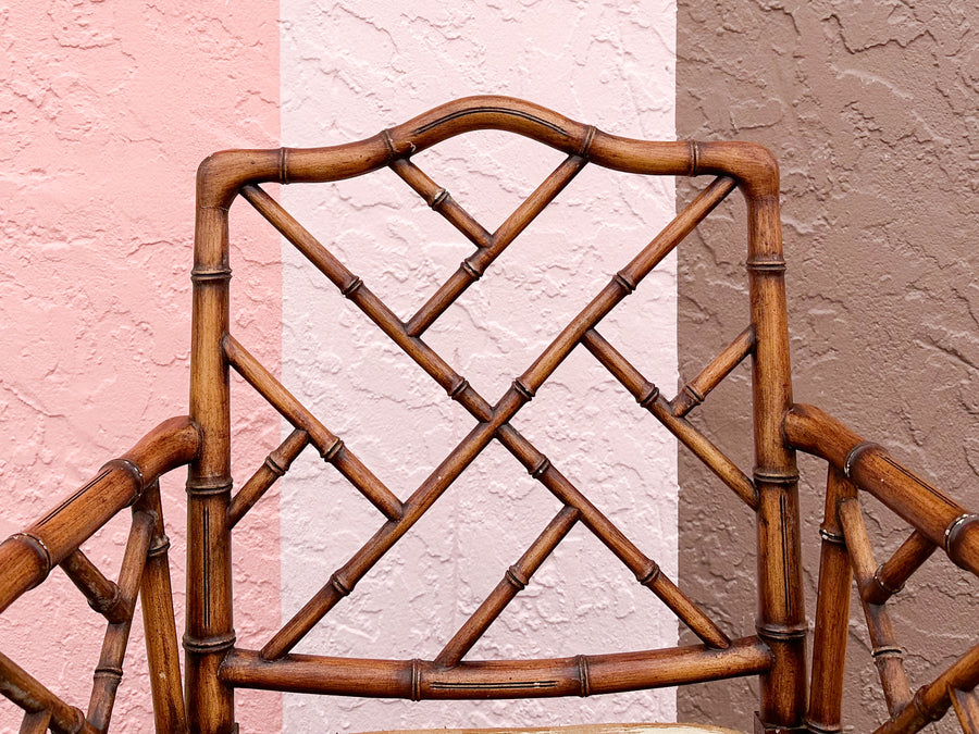 Faux Bamboo Chippendale Arm Chair