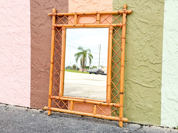 Old Florida Rattan Mirror