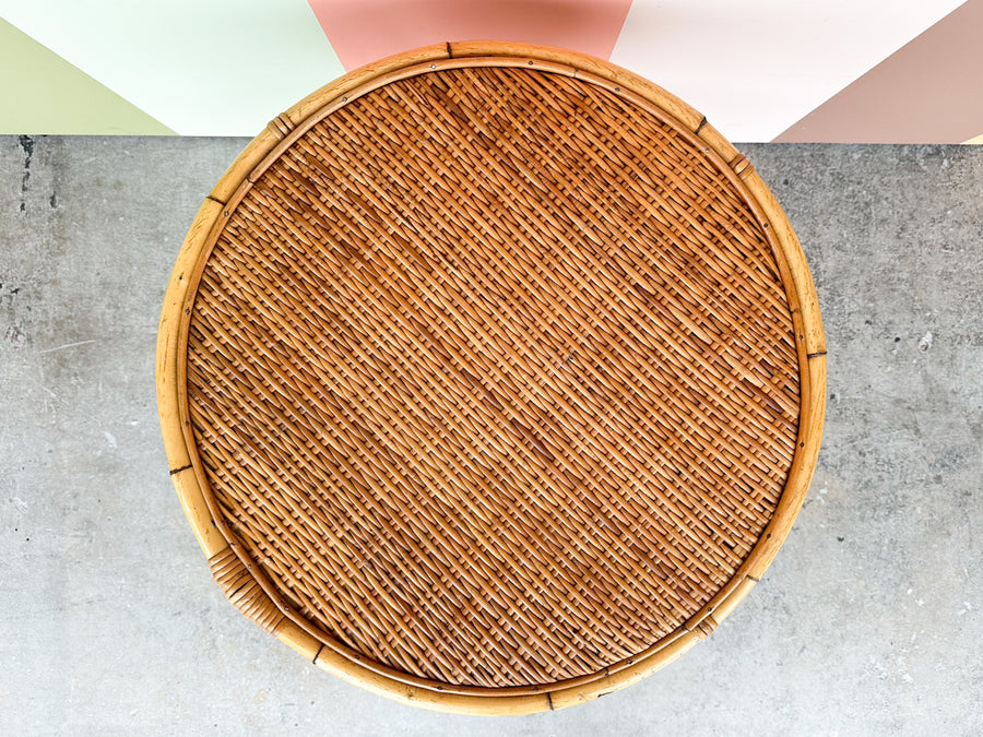 Old Florida Rattan Side Table