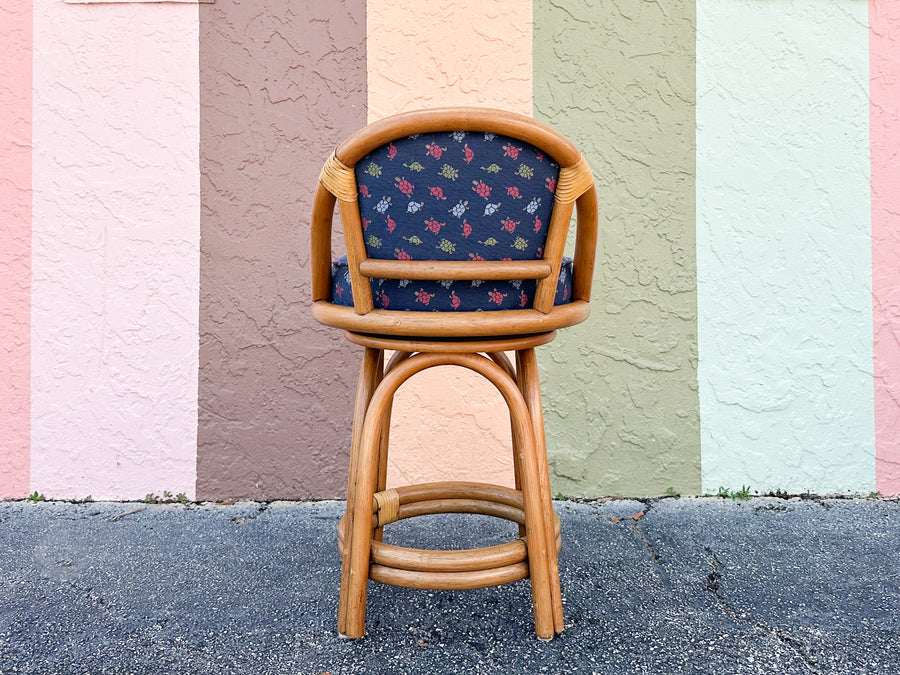 Set of Four Ficks Reed Rattan Counter Stools