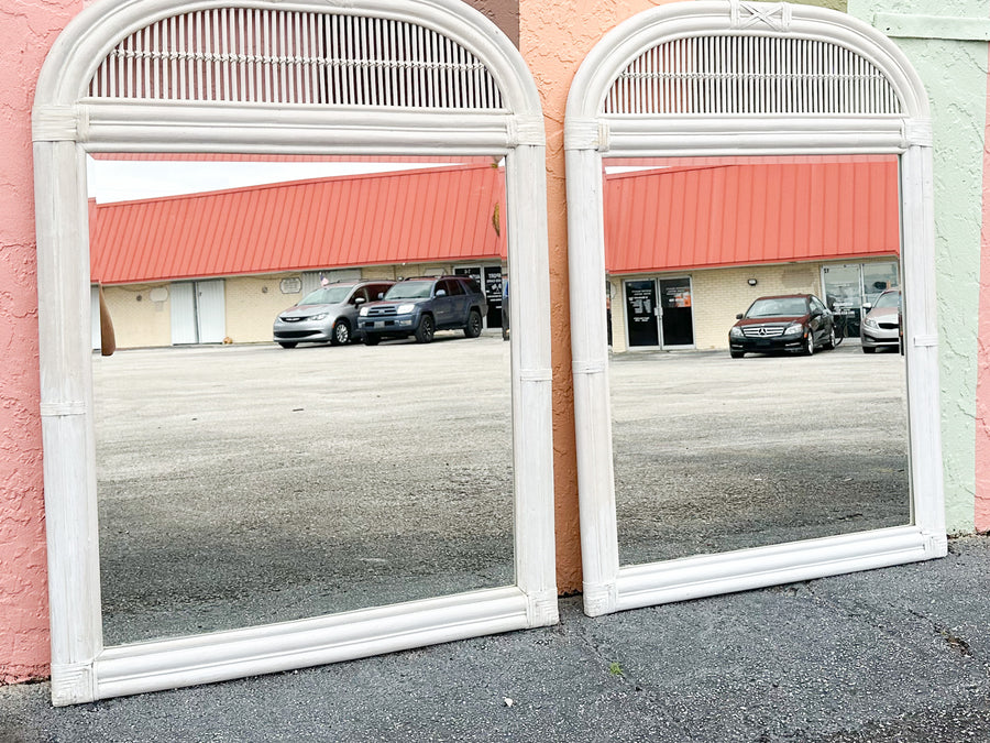 Pair of Coastal Rattan Mirrors
