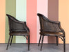 Pair of Handsome Cane and Faux Bamboo Barrel Chairs