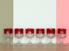 Set of Twenty Four Ruby Red 1960s Kings Crown Glassware