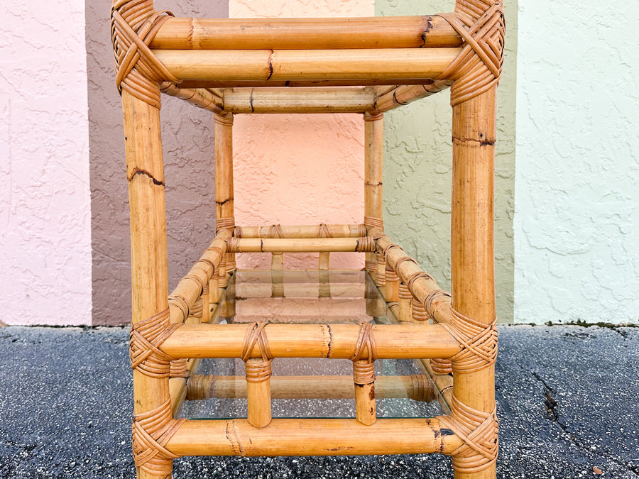 Old Florida Rattan Bar Cart