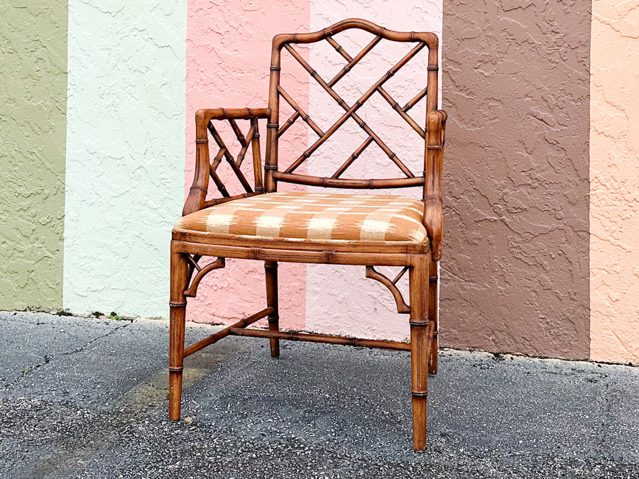 Faux Bamboo Chippendale Arm Chair