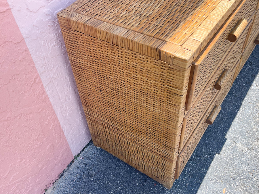 Island Style Rattan Wrapped Dresser