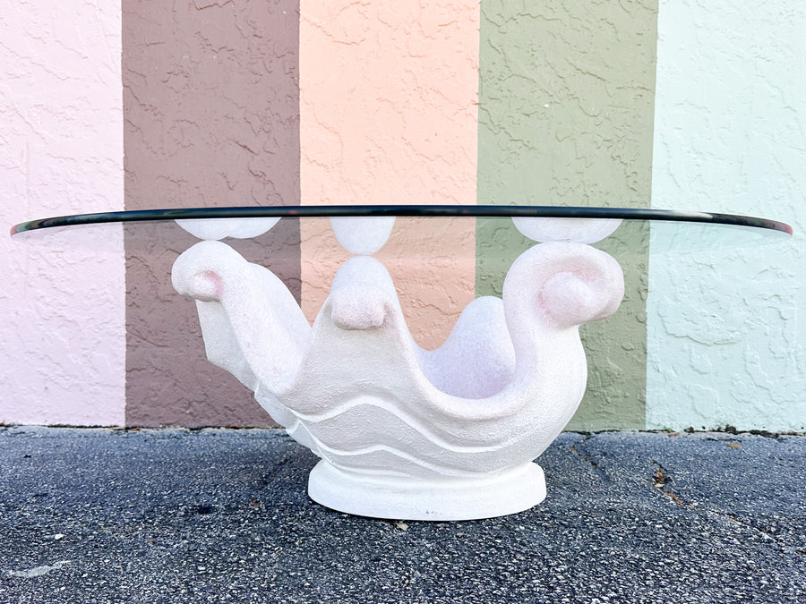 Pink Chic Shell Plaster Coffee Table