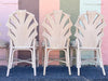 Set of Six Pencil Reed Rattan Dining Chairs