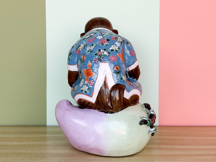 Porcelain Reading Monkey Figurine