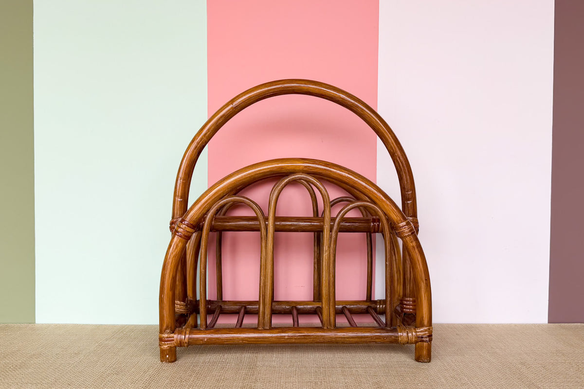 Rattan Arch Magazine Rack