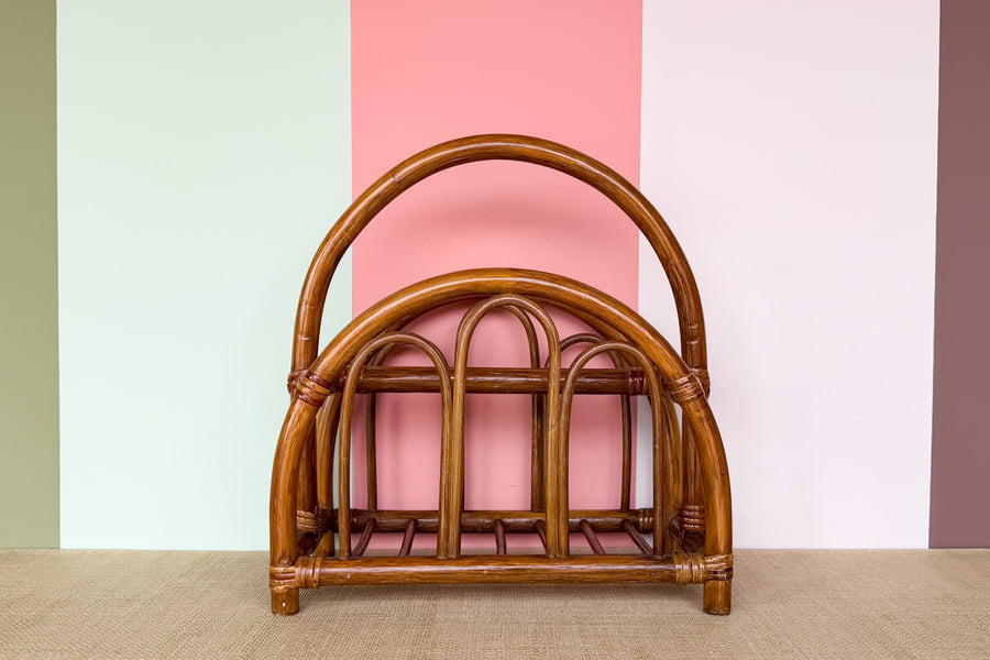 Rattan Arch Magazine Rack