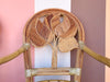 Pair of Island Style Palm Leaf Rattan Arm Chairs
