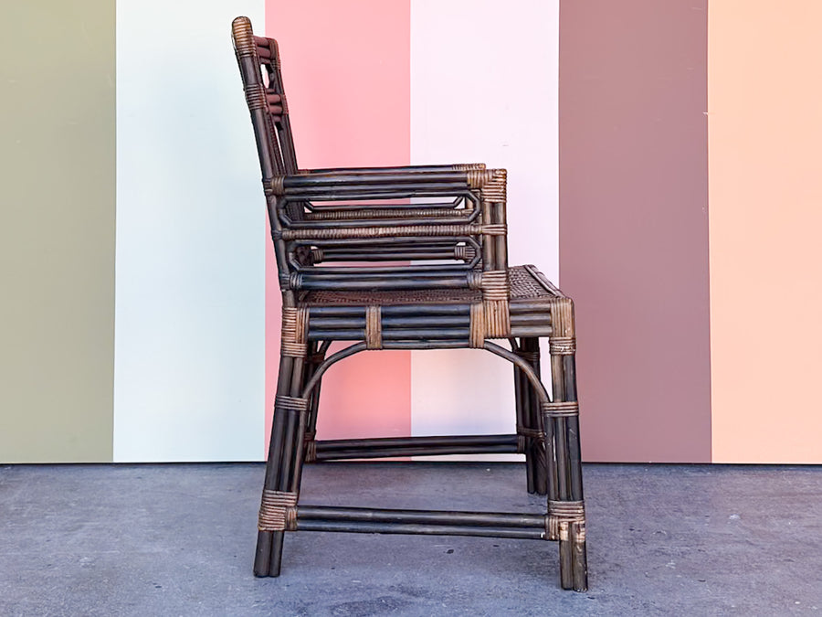 Handsome Rattan Fretwork Arm Chair