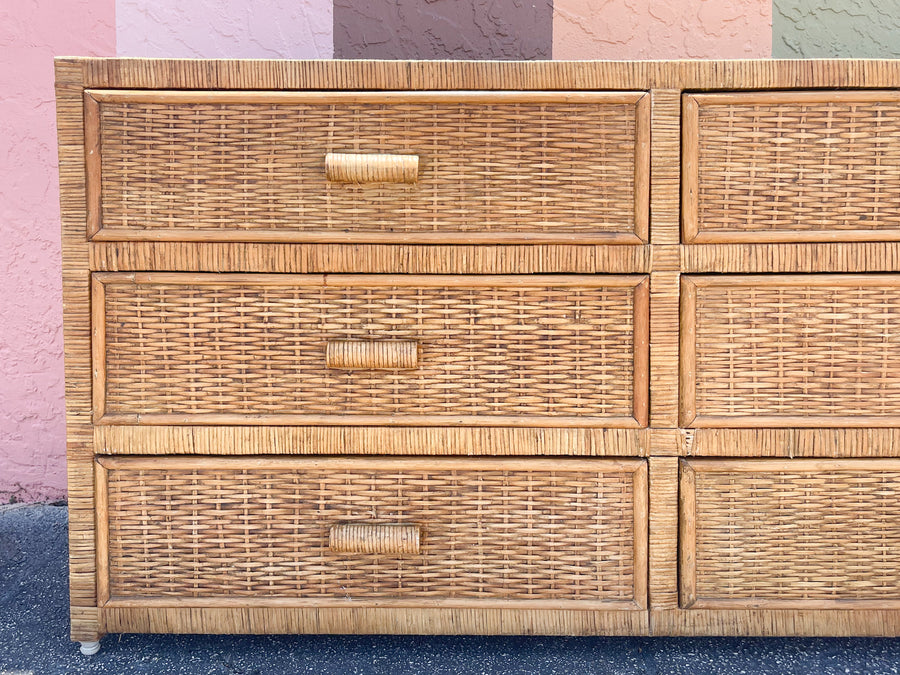 Island Style Rattan Wrapped Dresser
