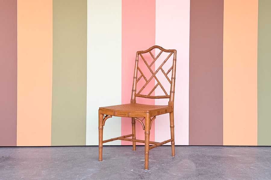 Faux Bamboo Chippendale Side Chair