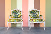 Pair of Tropical Shell Motif Bergere Chairs