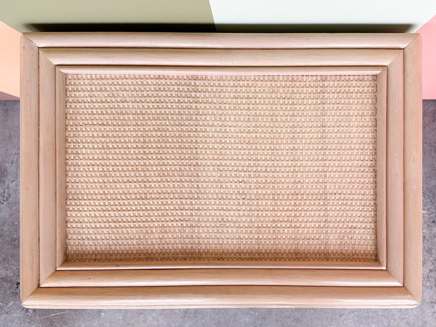Pair of Coastal Rattan Nightstands