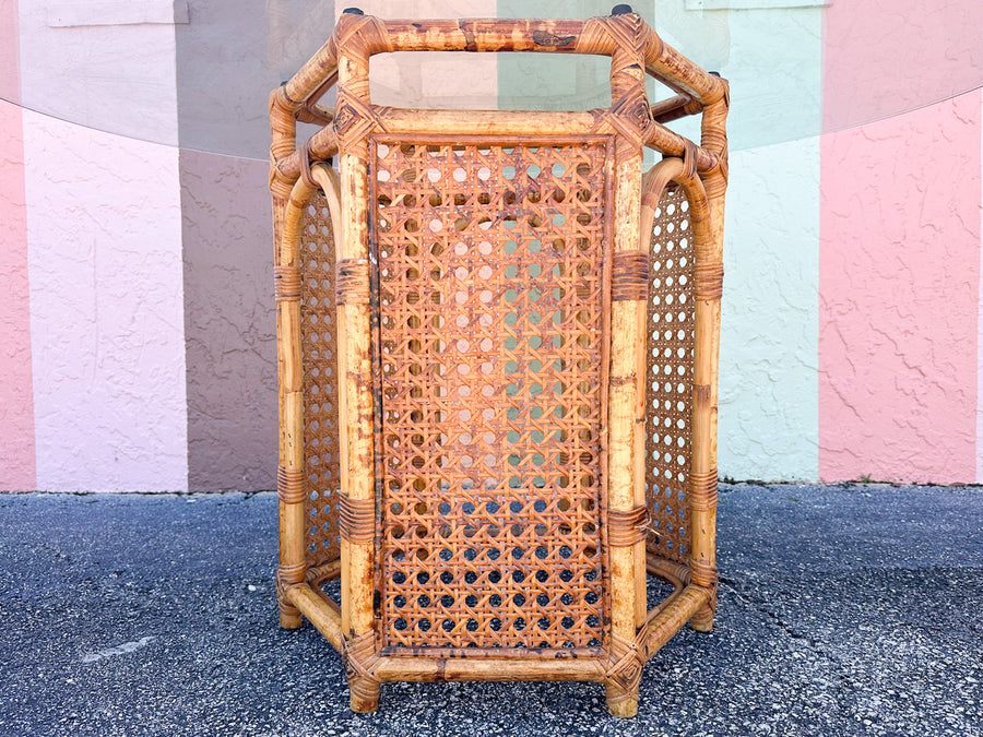 Tortoiseshell Rattan and Cane Dining Set