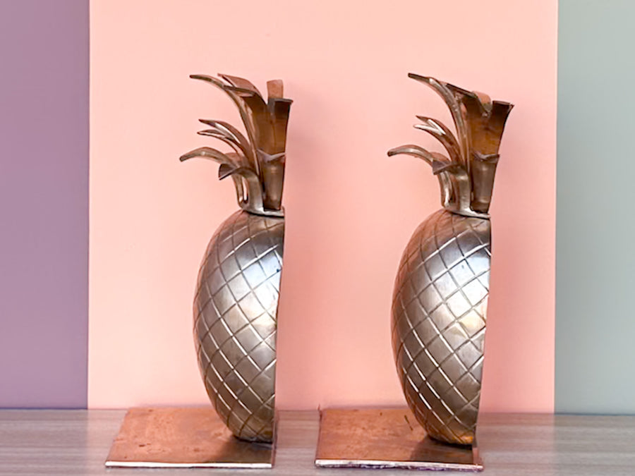 Pair of Brass Pineapple Bookends