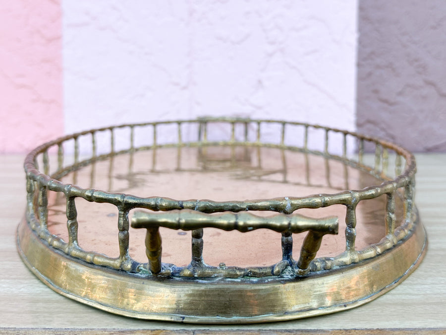 Kips Bay Faux Bamboo Brass Tray