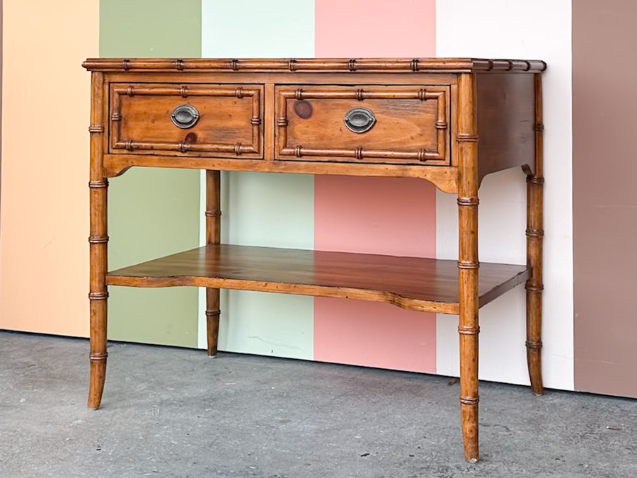 Ralph Lauren Handsome Faux Bamboo Oversized Nightstand