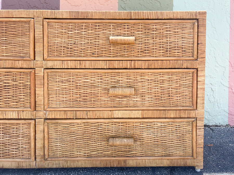 Island Style Rattan Wrapped Dresser
