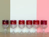 Set of Twenty Four Ruby Red 1960s Kings Crown Glassware