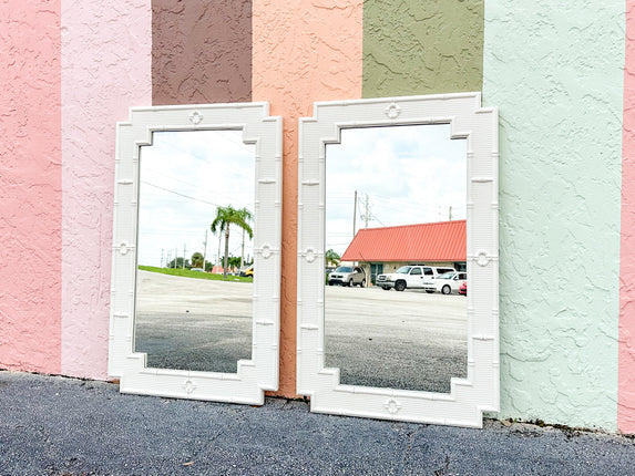 Pair of Palm Beach Style Faux Bamboo Mirrors