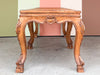 Wood and Cane Shell Motif Bench