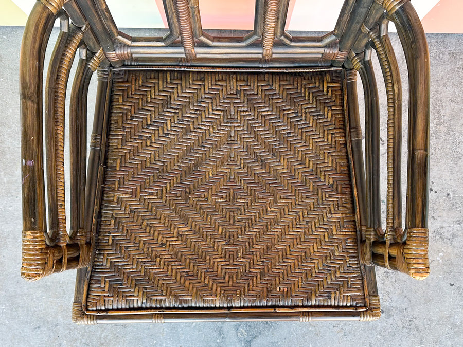 Handsome Rattan Fretwork Arm Chair