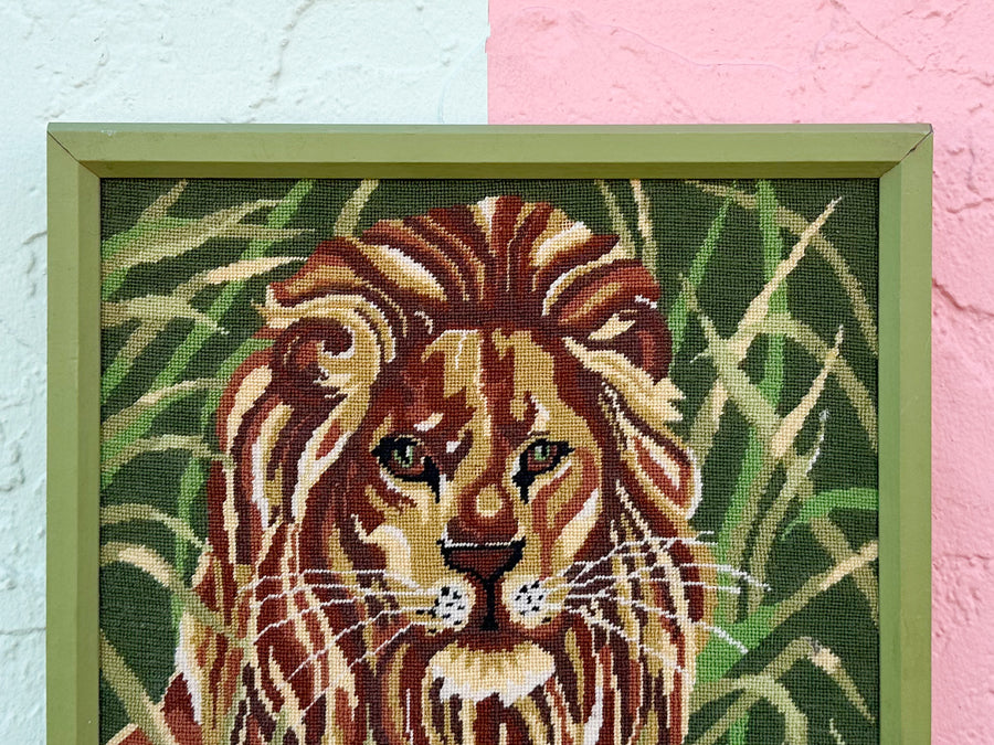 Lion Needlepoint Art