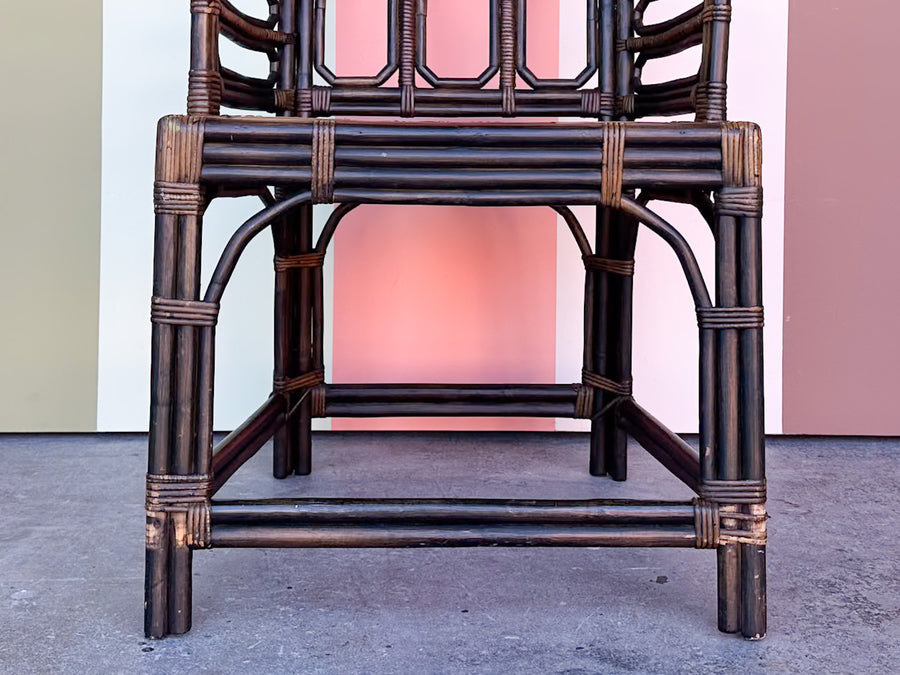 Handsome Rattan Fretwork Arm Chair